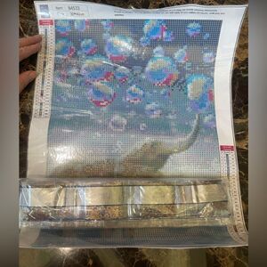 Elephant with Bubbles Diamond Painting Kit to be completed